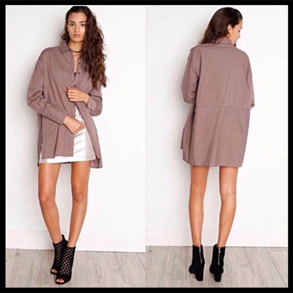 FREE PEOPLE BUTTON DOWN TUNIC SHIRT - Picture 2 of 8